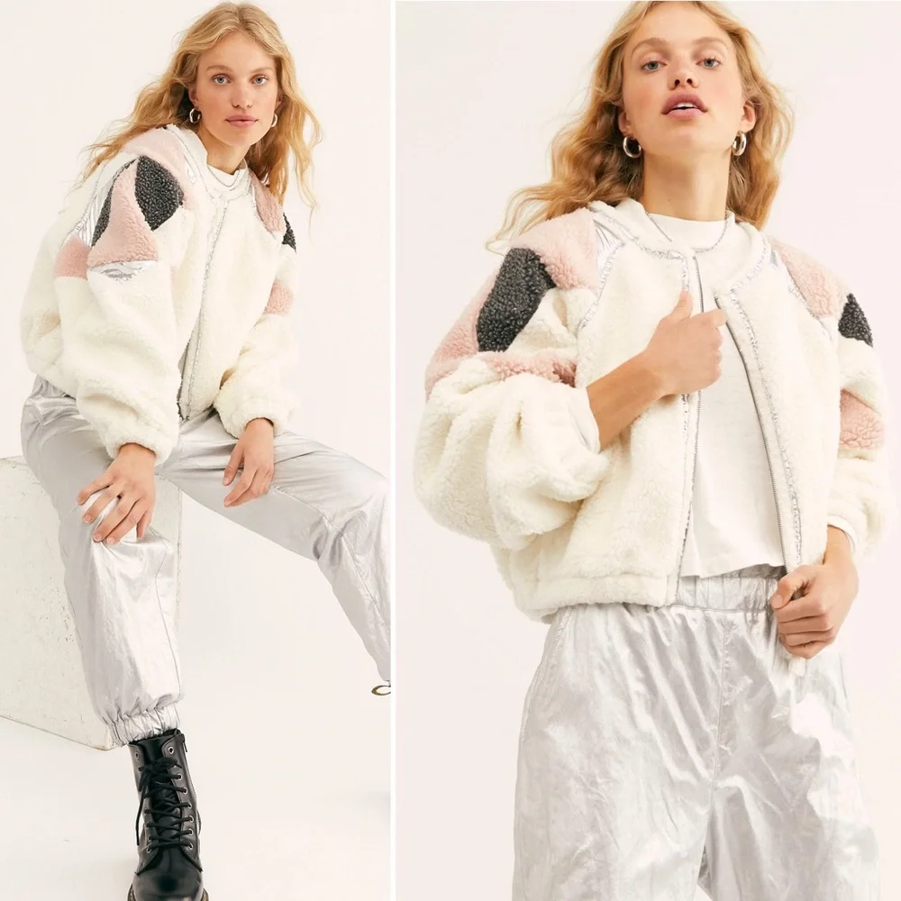 Free People Taurus Plush Color Blocked Jacket - Picture 2 of 10